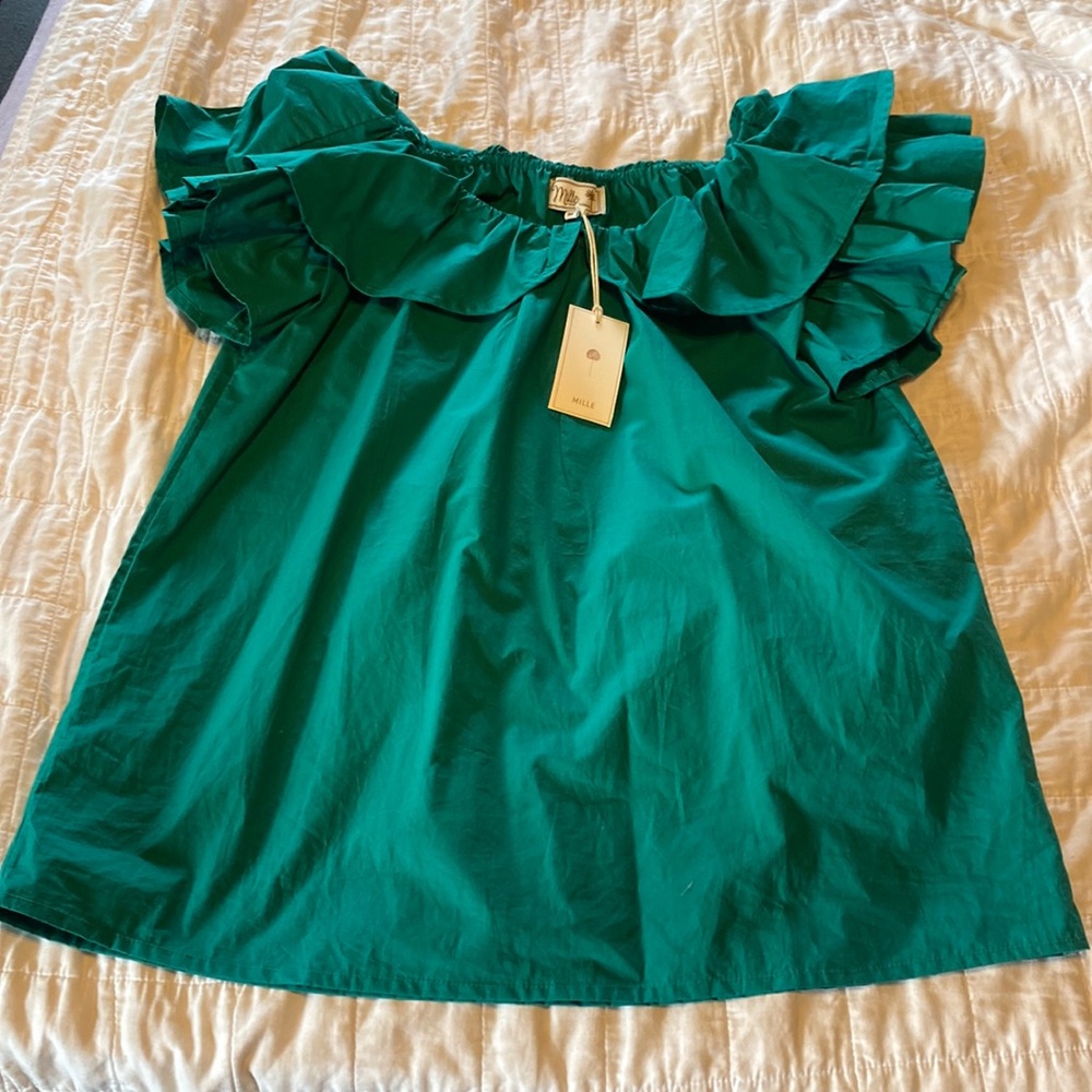 Shop Mille beja top, green, medium